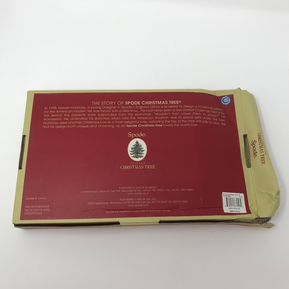 Spode 2017 Annual Dessert Tray Christmas Tree Rectangular With Handles New - Picture 6 of 7